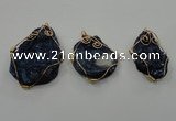 NGP1322 30*40mm - 45*60mm freeform agate pendants with brass setting