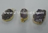 NGP1337 20*30mm - 30*40mm freeform agate pendants with brass setting