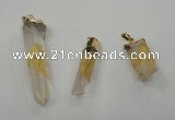 NGP1349 10*40mm - 15*80mm faceted nuggets white crystal pendants