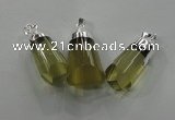 NGP1352 15*30mm - 18*40mm faceted nuggets lemon quartz pendants