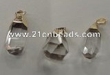 NGP1357 15*30mm - 20*35mm faceted nuggets white crystal pendants