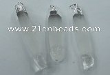 NGP1358 10*45mm - 15*75mm carved white crystal pendants