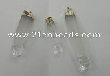 NGP1359 10*45mm - 15*75mm carved white crystal pendants