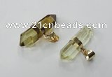 NGP1363 7*35mm - 11*30mm faceted nuggets lemon quartz pendants