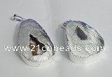 NGP1385 35*40mm - 40*50mm freeform plated druzy agate pendants
