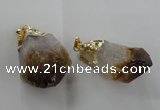 NGP1388 18*35mm - 20*50mm nuggets citrine gemstone pendants