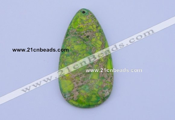 NGP139 2pcs 30*60mm teardrop dyed imperial jasper gemstone pendants