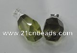 NGP1392 15*20mm - 15*30mm faceted nuggets lemon quartz pendants