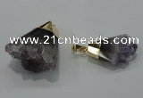 NGP1400 20*25mm - 30*35mm nuggets druzy amethyst pendants wholesale