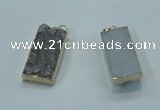 NGP1408 15*30mm - 18*35mm rectangle druzy amethyst pendants wholesale