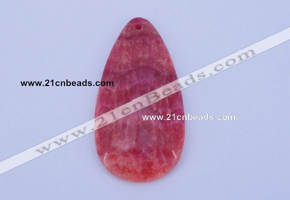 NGP141 2pcs 30*60mm teardrop dyed rhodochrosite gemstone pendants