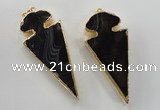 NGP1410 30*65mm arrowhead agate gemstone pendants wholesale