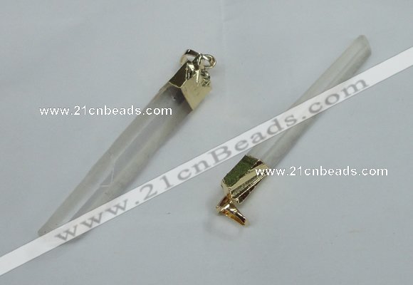 NGP1419 6*50mm - 8*60mm stick white crystal gemstone pendants