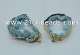 NGP1424 30*45mm - 45*55mm freeform plated druzy agate pendants