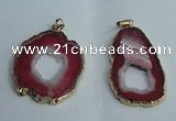 NGP1428 30*45mm - 45*55mm freeform plated druzy agate pendants