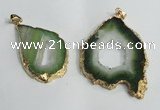 NGP1429 30*45mm - 45*55mm freeform plated druzy agate pendants