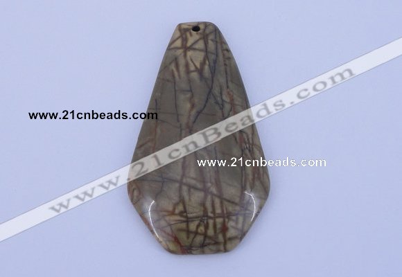 NGP145 2pcs 34*60mm fashion picasso jasper gemstone pendants