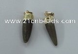 NGP1453 6*20mm - 9*30mm bullet agate gemstone pendants wholesale