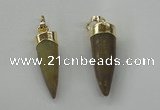 NGP1454 8*25mm - 10*35mm bullet agate gemstone pendants wholesale