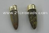 NGP1455 11*35mm - 13*45mm bullet agate gemstone pendants wholesale