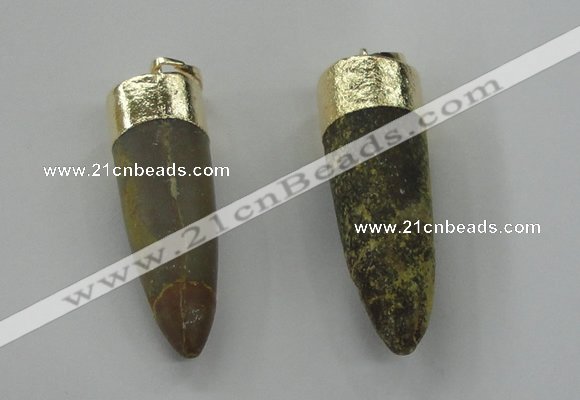 NGP1455 11*35mm - 13*45mm bullet agate gemstone pendants wholesale