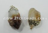 NGP1458 25*40mm - 35*55mm nuggets citrine gemstone pendants