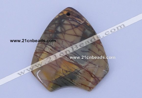 NGP146 2pcs 40*44mm fashion picasso jasper gemstone pendants