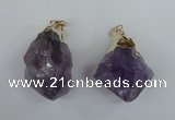 NGP1465 25*45mm - 28*50mm nuggets amethyst gemstone pendants