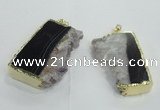 NGP1476 25*40mm - 30*40mm freeform druzy amethyst pedants