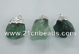 NGP1482 20*35mm - 25*45mm nuggets green fluorite pendants