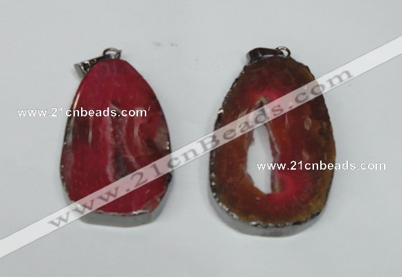 NGP1486 30*45mm - 40*50mm freeform plated druzy agate pendants