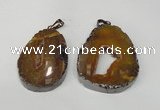 NGP1487 30*45mm - 40*50mm freeform plated druzy agate pendants