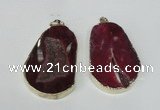 NGP1491 30*45mm - 40*50mm freeform plated druzy agate pendants