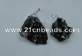 NGP1501 20*30mm - 25*50mm nuggets smoky quartz pendants