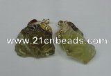 NGP1502 20*30mm - 25*50mm nuggets lemon quartz pendants