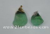 NGP1503 20*30mm - 25*50mm nuggets green fluorite pendants