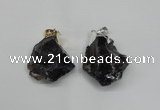 NGP1505 20*30mm - 25*50mm nuggets smoky quartz pendants