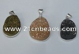 NGP1512 20*30mm - 25*35mm freeform plated druzy agate pendants