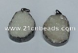 NGP1518 30*35mm - 30*40mm freeform plated druzy agate pendants