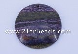 NGP152 2pcs 45mm flat round fashion long spar stone pendants