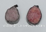 NGP1520 30*35mm - 30*40mm freeform plated druzy agate pendants