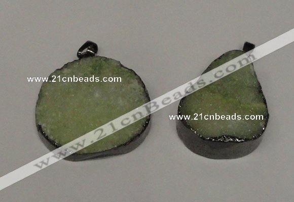 NGP1521 30*35mm - 30*40mm freeform plated druzy agate pendants