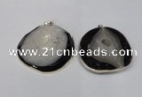 NGP1525 50*55mm - 55*60mm freeform druzy agate pendants