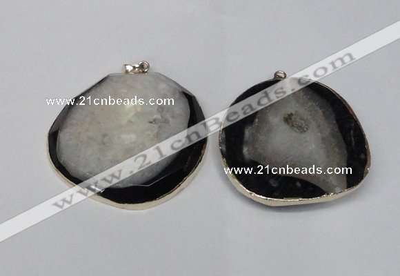 NGP1525 50*55mm - 55*60mm freeform druzy agate pendants