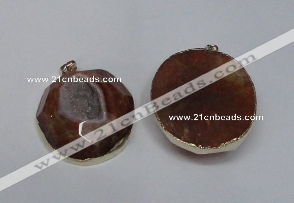 NGP1526 50*55mm - 55*60mm freeform druzy agate pendants