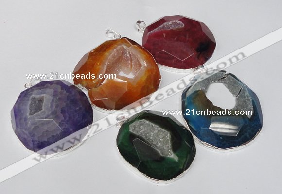 NGP1533 50*55mm - 55*60mm freeform druzy agate pendants