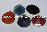 NGP1537 45*55mm - 50*60mm freeform agate gemstone pendants