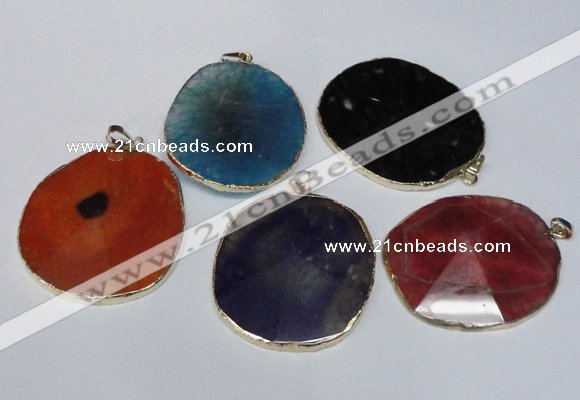 NGP1537 45*55mm - 50*60mm freeform agate gemstone pendants