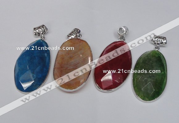 NGP1541 32*58mm - 35*62mm freeform agate gemstone pendants