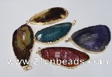 NGP1543 30*65mm - 40*65mm freeform agate gemstone pendants